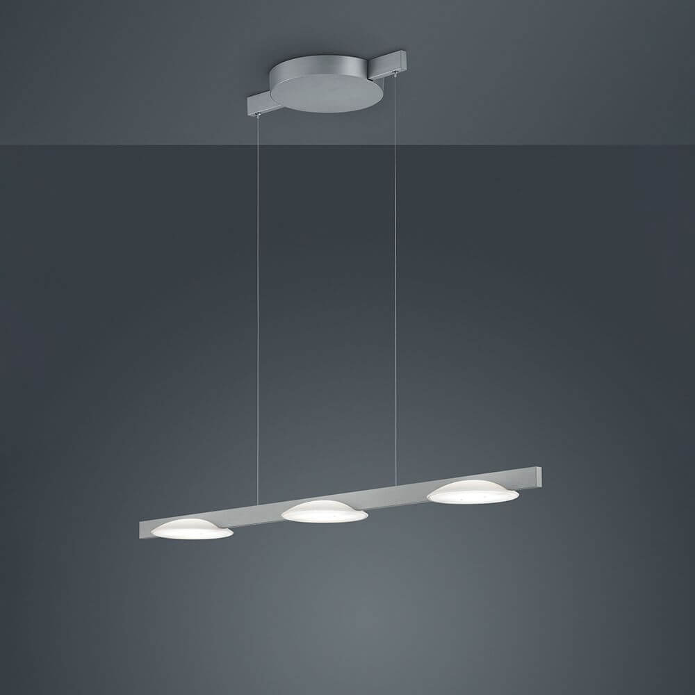 LED Pendelleuchte Pole Nickel-Matt ist eine moderne Esstischlampe in nickel-matt, ideal für Ess- und Meetingräume.
