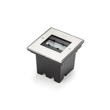 Luz de embutir LED de alta potência 900lm com saída de luz em aço inoxidável em forma quadrada com difusor de vidro.