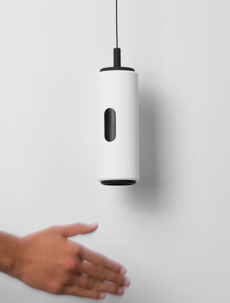 Holm LED Pendelleuchte Ø 13cm 3000K in Weiß, moderne Pendelleuchte mit technischem Design.