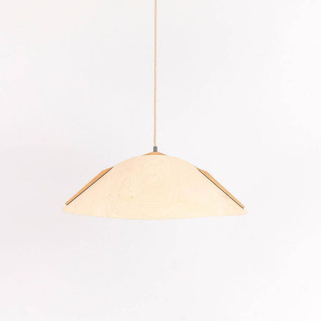 Holz Hängelampe mit Schirm Ø 62cm Konisch - elegante Hängeleuchte aus natürlichem Holzmaterial.
