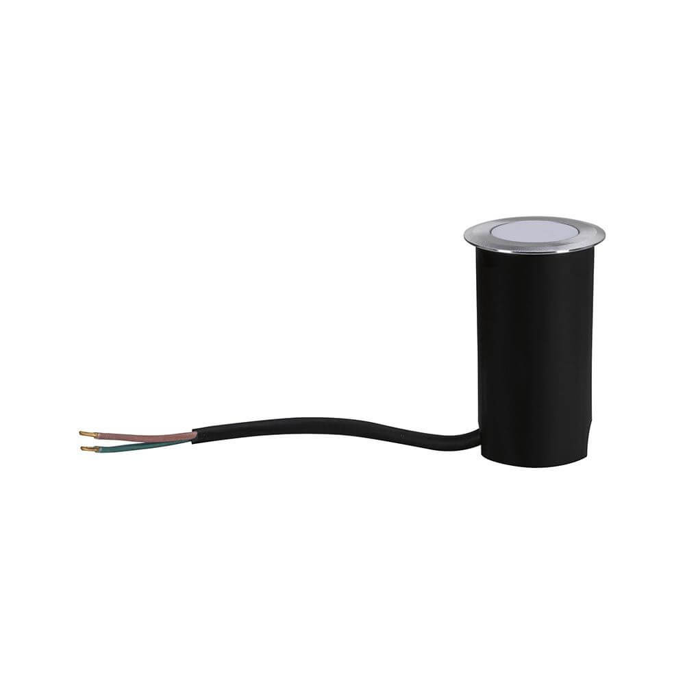 House LED Außen Bodeneinbauleuchte Rund Edelstahl IP67 mit Stromkabel und versenkbarer Blende