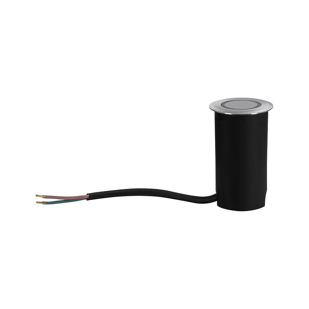 House LED Bodeneinbauleuchte Rund Gebürsteter Edelstahl IP67 mit Kabelanschlüssen für einfache Installation.