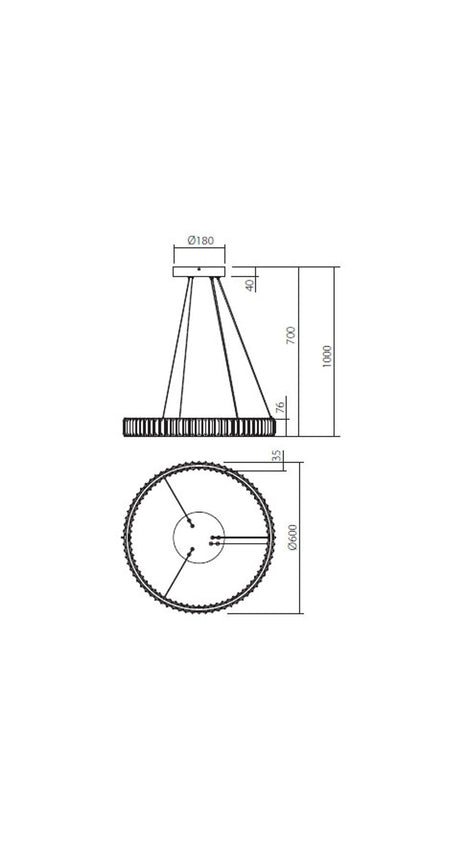LED-Pendelarmatur Akala Ø 60 cm dæmpbar