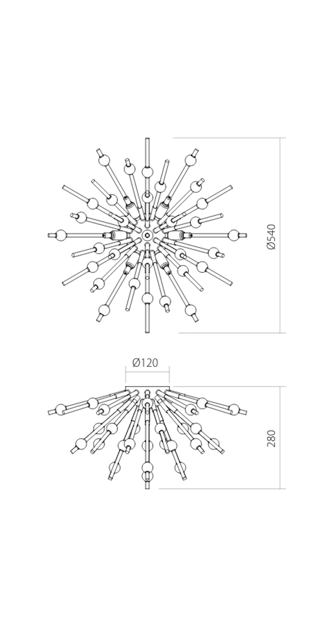 Loftlampe Genesi med 6 lyskilder