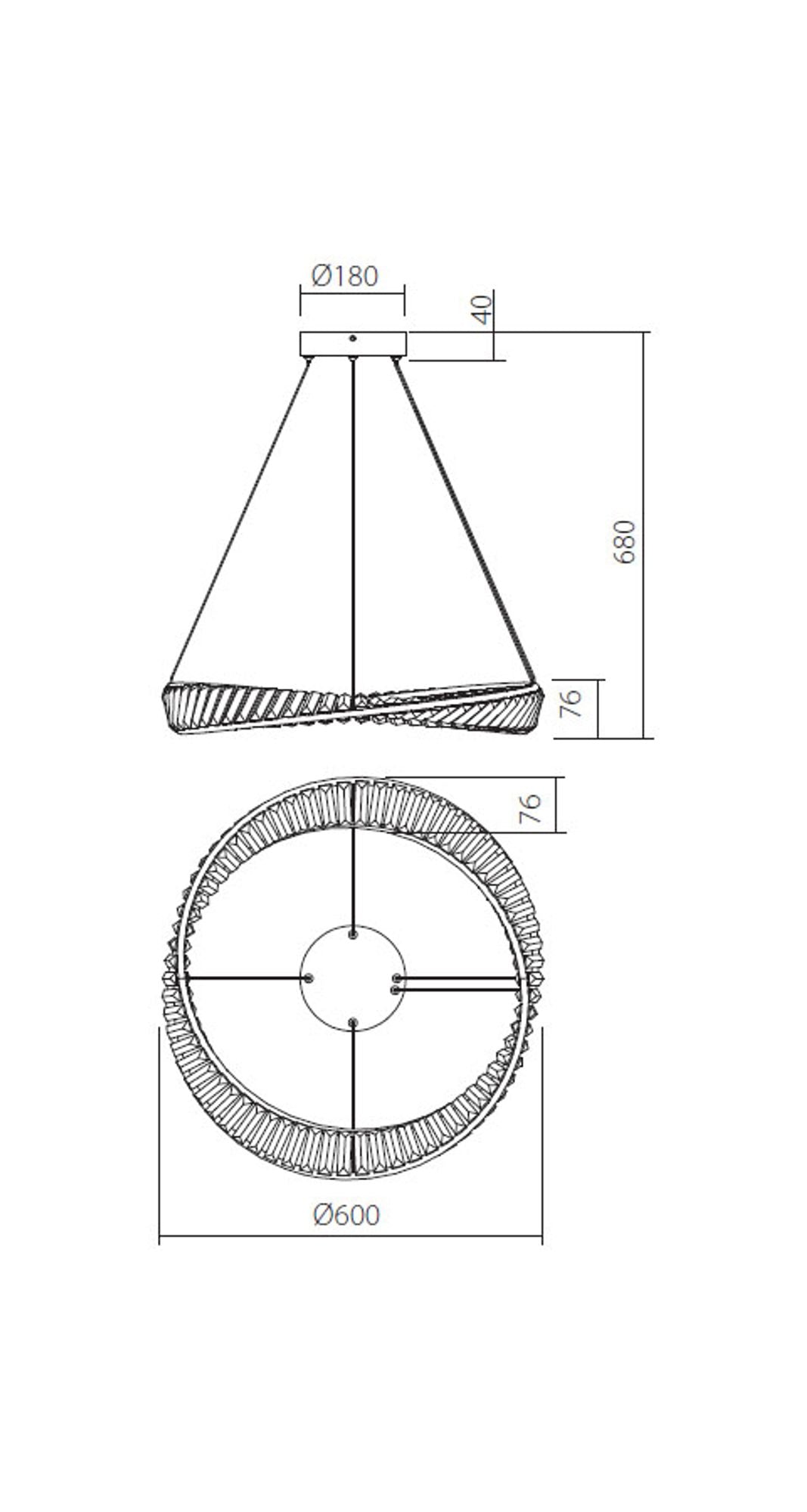 LED-Pendelleuchte Oblige Ø 60cm Dimmbar
