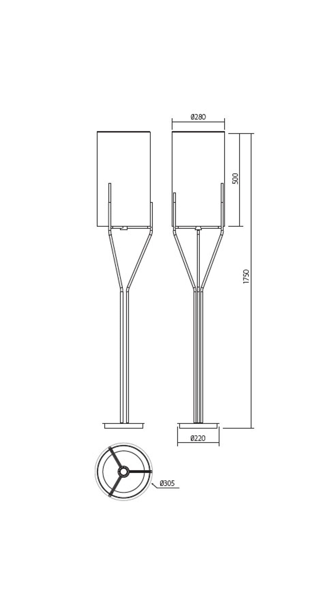 Gulvlampe Poseido 1-lyskilde