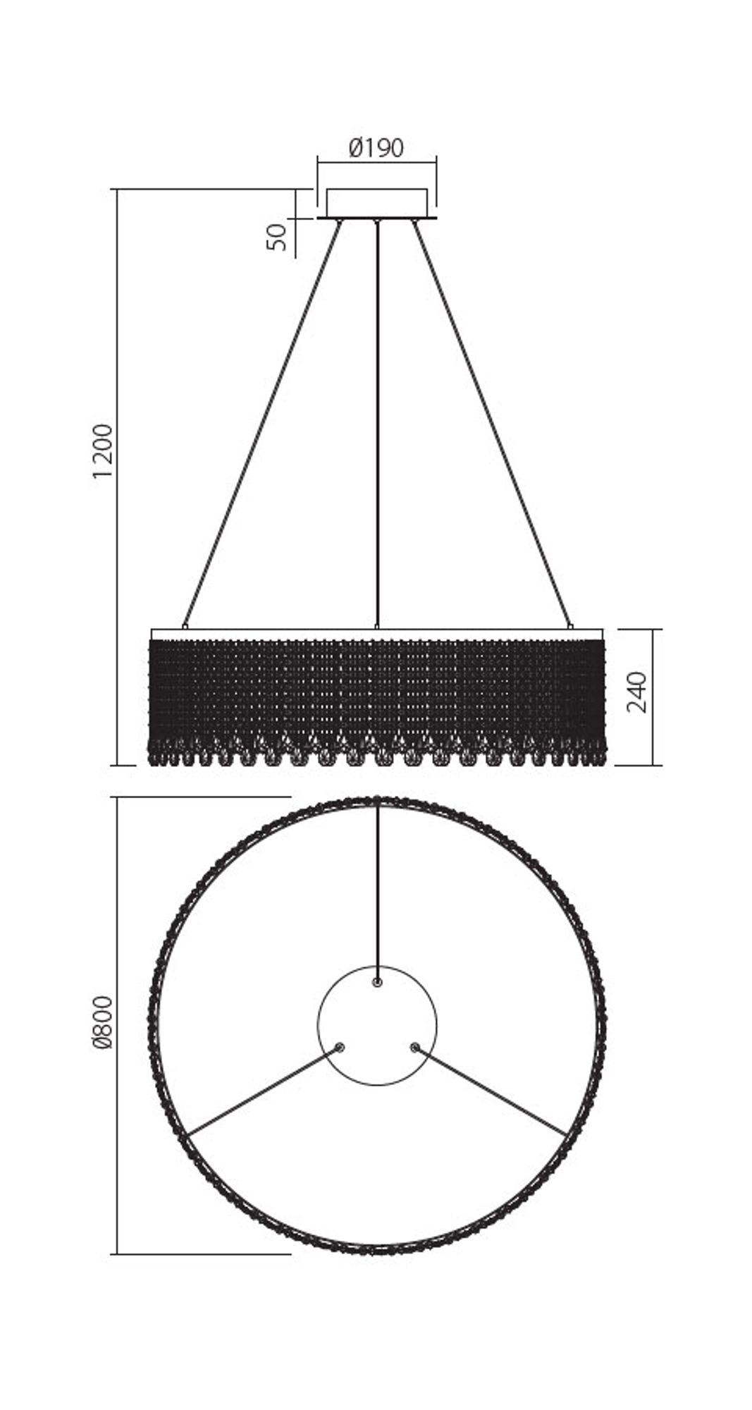 LED-Hängeleuchte Vanesia Ø 80cm Dimmbar