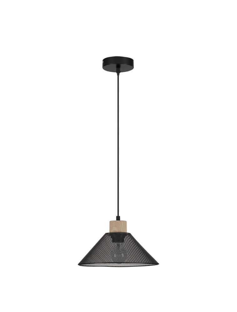 Ian Pendelleuchte E27 Schwarz - stilvolle Vintage-Leuchte aus Metall mit modernem Design in Schwarz.