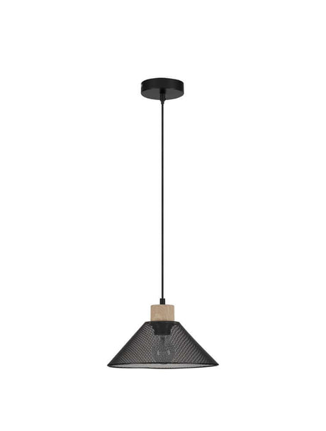 Ian Pendelleuchte E27 Schwarz - stilvolle Vintage-Leuchte aus Metall mit modernem Design in Schwarz.