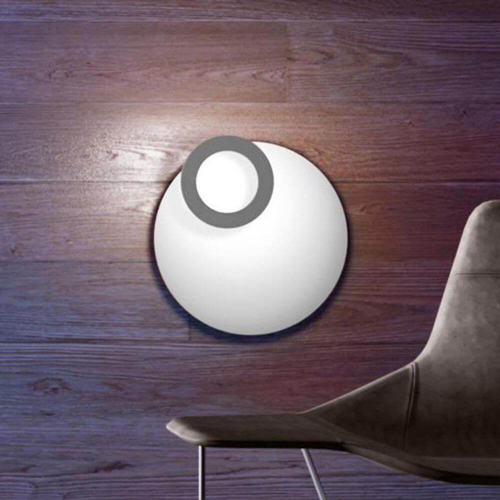 Moderne LED-Deckenleuchte Vera Ø 50cm in Weiß und alu-gelbürstet, ideal für Wohnzimmer und Schlafzimmer.