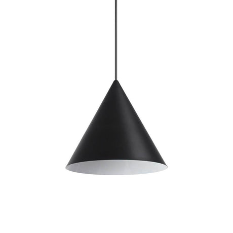 A-line pendant lamp Ø 30 cm in a modern, conical design made of black material.
