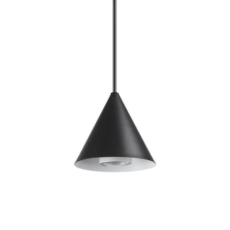 Modern A-line pendant light in a black design, ideal for stylish living spaces.