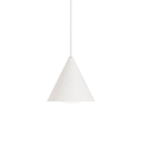 A-line pendant light in a modern design, elegant white cone for stylish illumination in the room.