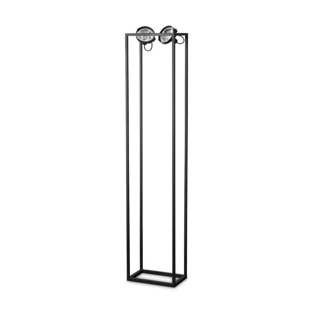 Audio Stehleuchte H160cm Metall mit verstellbaren Lichtdiffusoren und pulverbeschichtetem Metallrahmen.