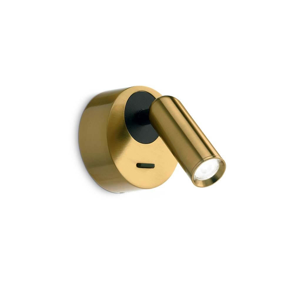 Bean Rund LED Wandspot in elegantem Golddesign, ideal für stilvolle Innenräume.