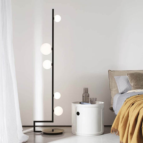 Modern Birds floor lamp 160cm with elegant lamps in a stylish living space.