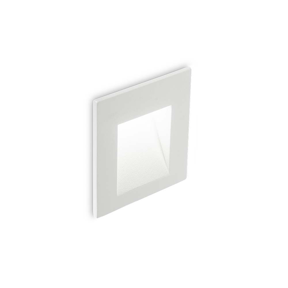 Bit LED Wand-Einbauleuchte IP65 in elegantem Design aus Aluminiumspritzguss, weißer Rahmen.