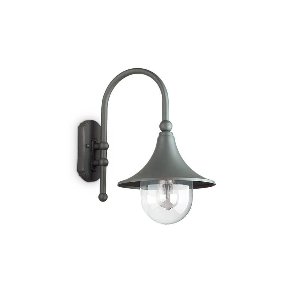 Cima Außen-Wandleuchte IP43 in elegantem Design mit halbkugeliger Glaskappe und robustem Wandhalter.