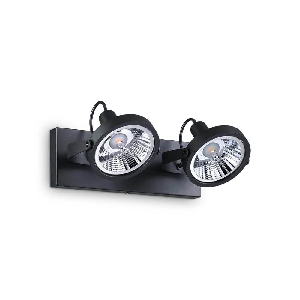 Deckenlampe Glim 2-flammig Schwarz mit modernen Spotlights für stilvolle Beleuchtung.
