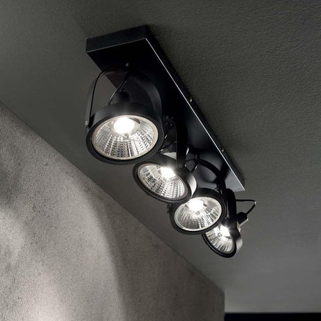 Deckenlampe Glim 4-flammig Schwarz mit vier schwarzen Lampen am Decken-bild.