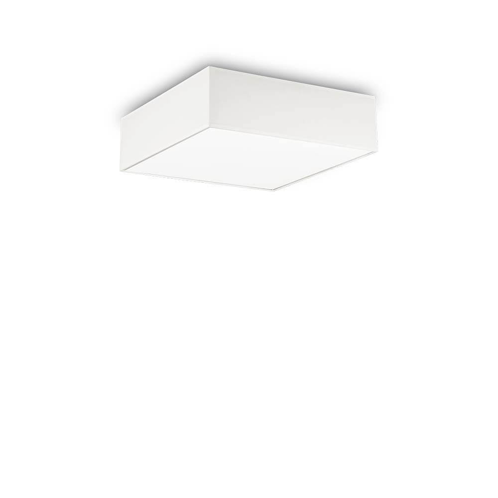 Deckenlampe Ritz 4-flammig 50 x 50cm Weiß, Chrom - moderne quadratische Deckenleuchte in Weiß und Chrom.