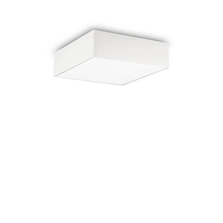 Deckenlampe Ritz 4-flammig 50 x 50cm Weiß, Chrom - moderne quadratische Deckenleuchte in Weiß und Chrom.