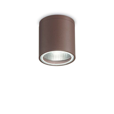 Deckenleuchte Gun Pl1 Coffee in modernem Design mit runder Form und brauner Oberfläche.