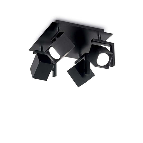 Deckenleuchte Mouse Pl4 Schwarz mit modernem Design und flexiblen Spots für individuell einstellbares Licht.