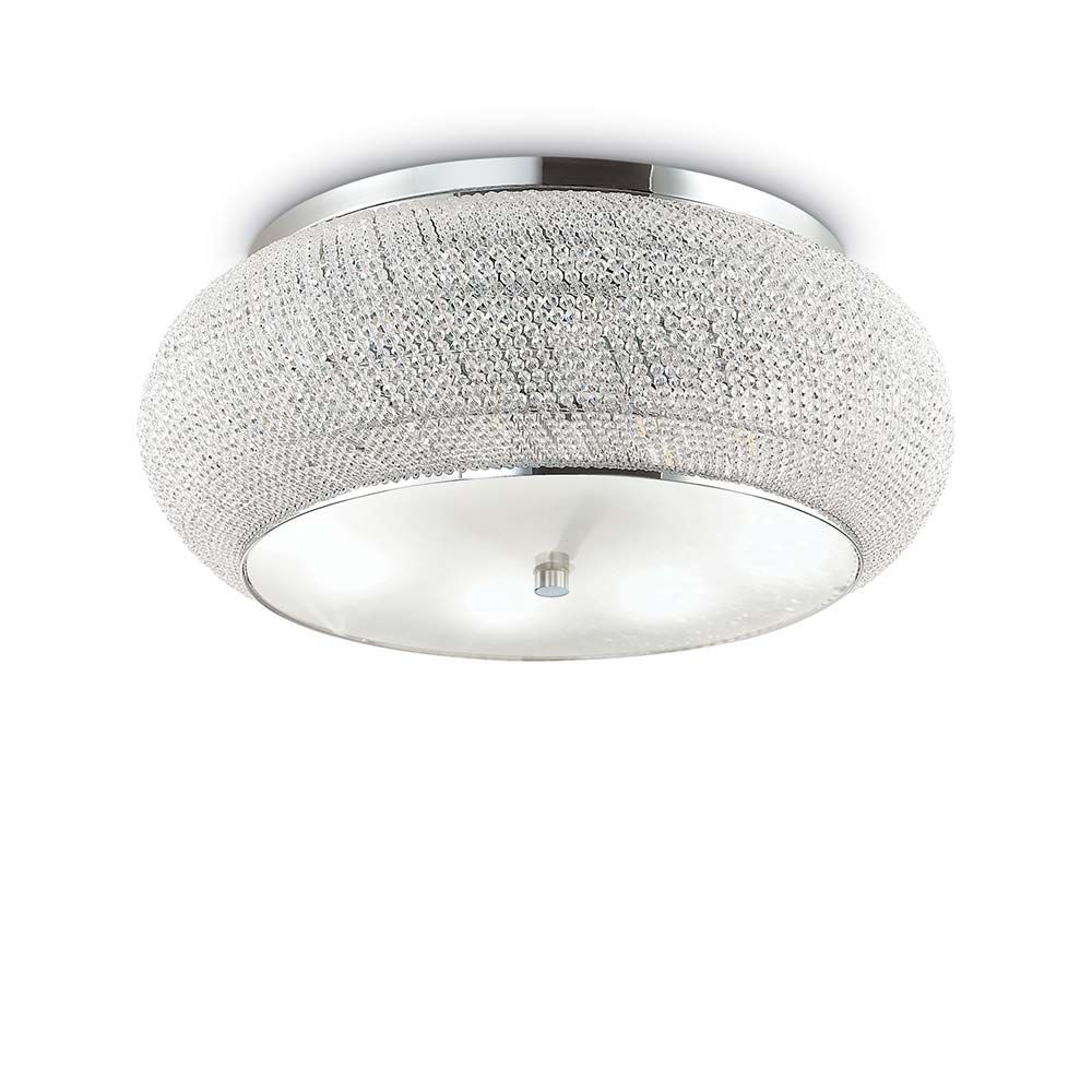 Deckenleuchte Pasha Pl14 Chrom - stilvolle und moderne Deckenlampe mit Kristallakzenten und chromatischem Finish.