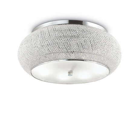 Deckenleuchte Pasha Pl14 Chrom - stilvolle und moderne Deckenlampe mit Kristallakzenten und chromatischem Finish.