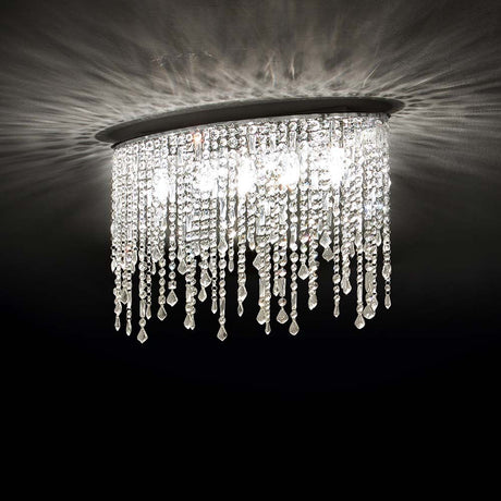 Deckenleuchte Rain Clear Pl5 mit funkelnden Kristallanhängern und stilvollem Design.