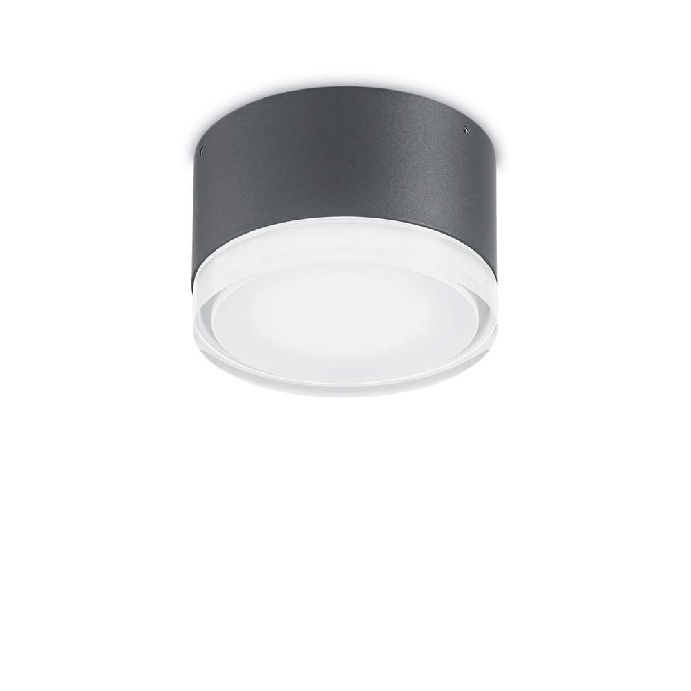 Deckenleuchte Urano Pl1 Klein Anthrazit flache Deckenleuchte in modernem Design für stilvolle Raumbeleuchtung.