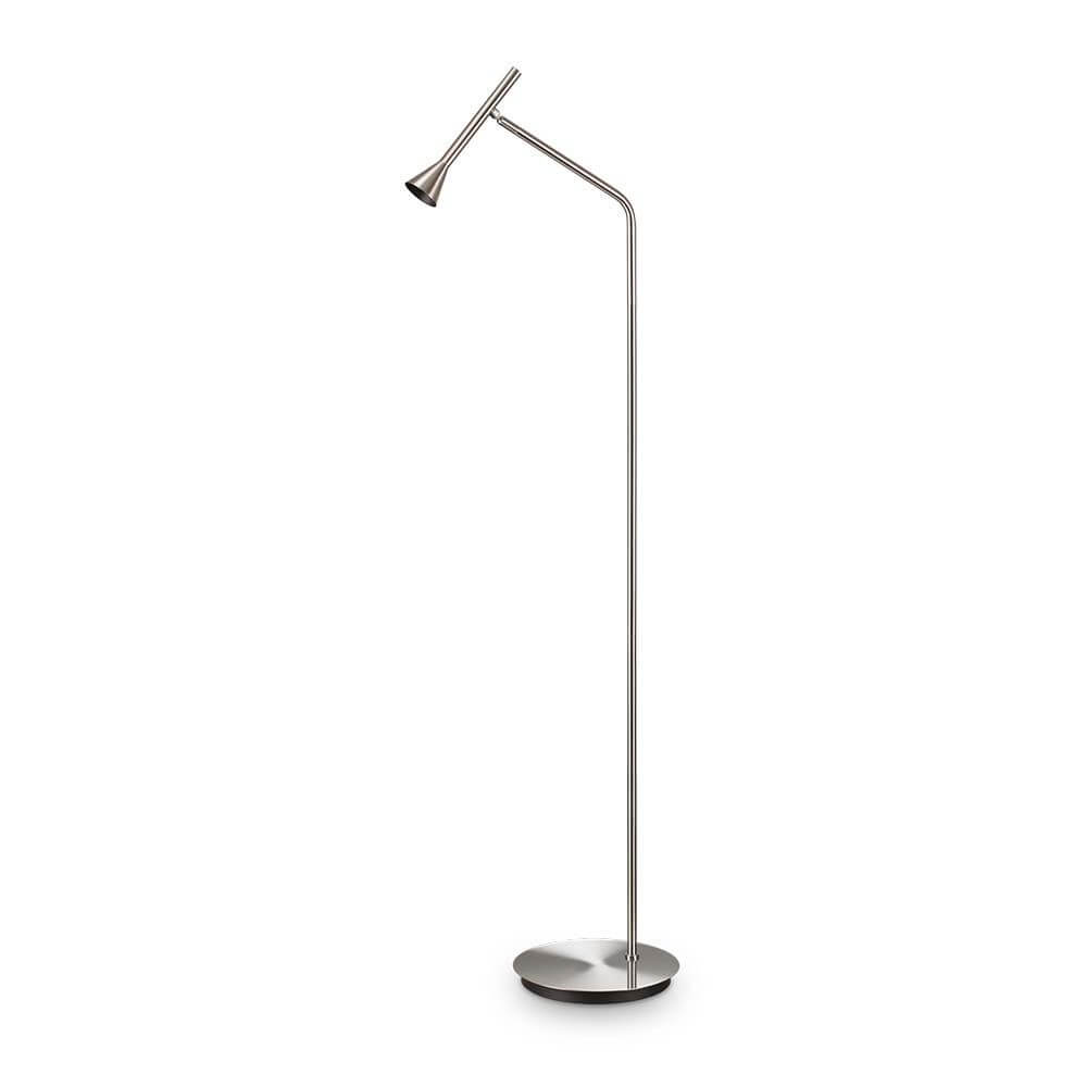 Diesis LED Stehleuchte mit Trittschalter in modernem Design und flexiblem Lampenschirm.