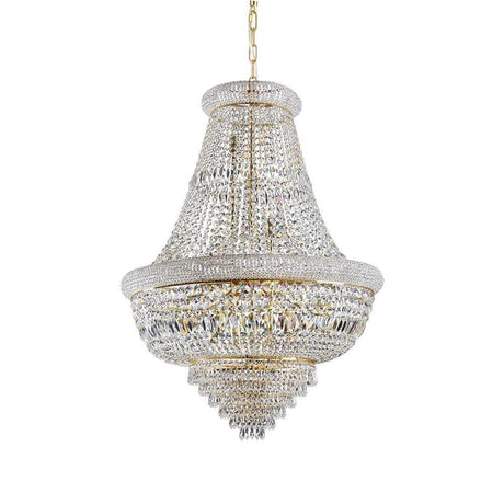 Elegant Dubai crystal chandelier, 24-light, with sparkling crystals and gold details.