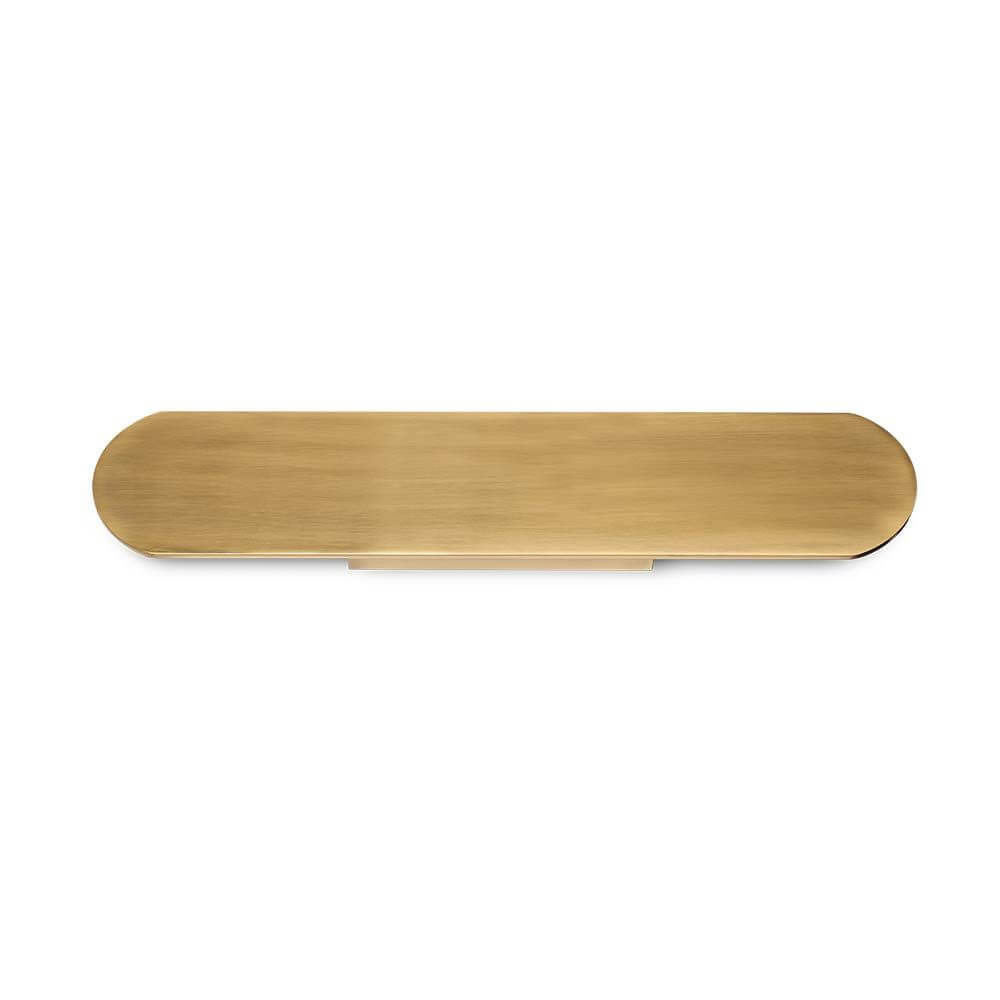 Echo LED Wandleuchte in modernem Design aus Messing mit ovaler Oberfläche.
