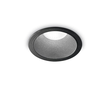 Game Round recessed spotlight Black Black with black die-cast aluminum ring for plasterboard ceilings.