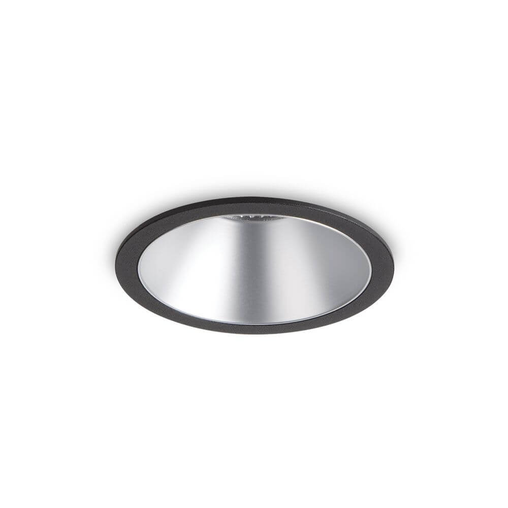 Einbaustrahler Game Round Schwarz Silber mit elegantem, runden Design aus Aluminiumspritzguss.