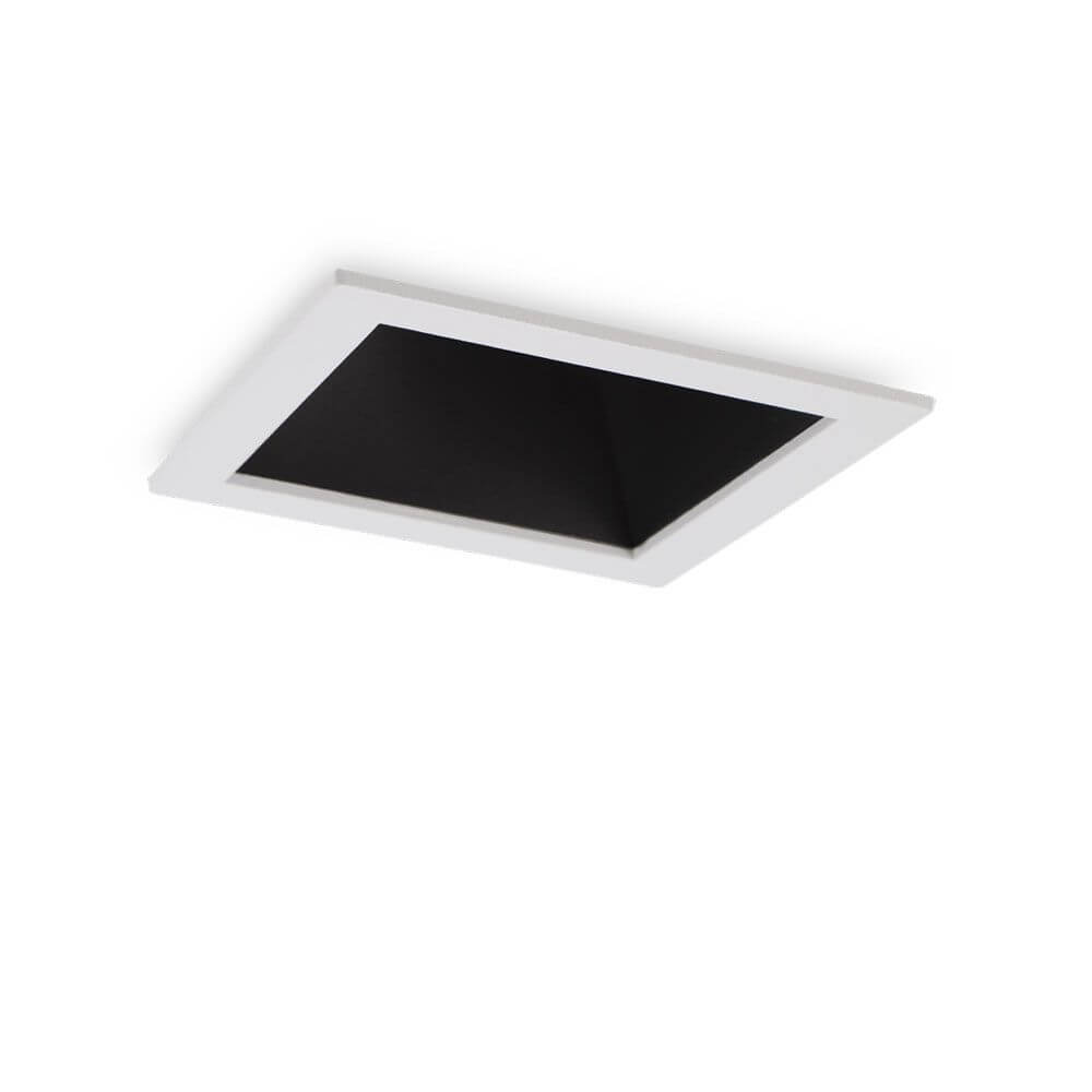 Einbaustrahler Game Square Weiß Schwarz, quadratischer LED-Einbaustrahler mit elegantem Design.