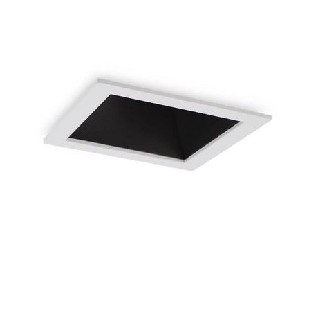 Recessed spotlight Game Square White Black, square LED recessed spotlight with elegant design.