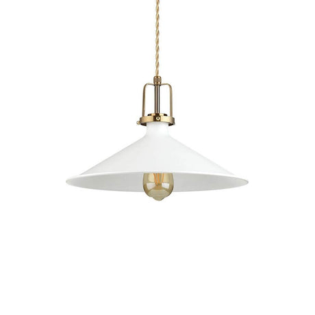 Eris pendant light in a modern design with white shade and gold mounting