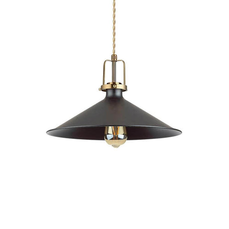 Eris pendant light with black shade and gold suspension for stylish lighting