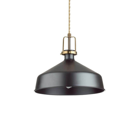 Eris Pendelleuchte Metall in elegantem, schwarzem Design mit goldener Halterung.