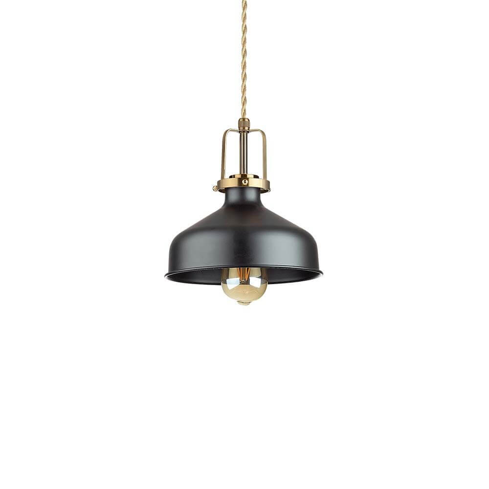 Eris Pendelleuchte Metall in modernem Design, mit schwarz-goldenem Finish und eleganter Form.