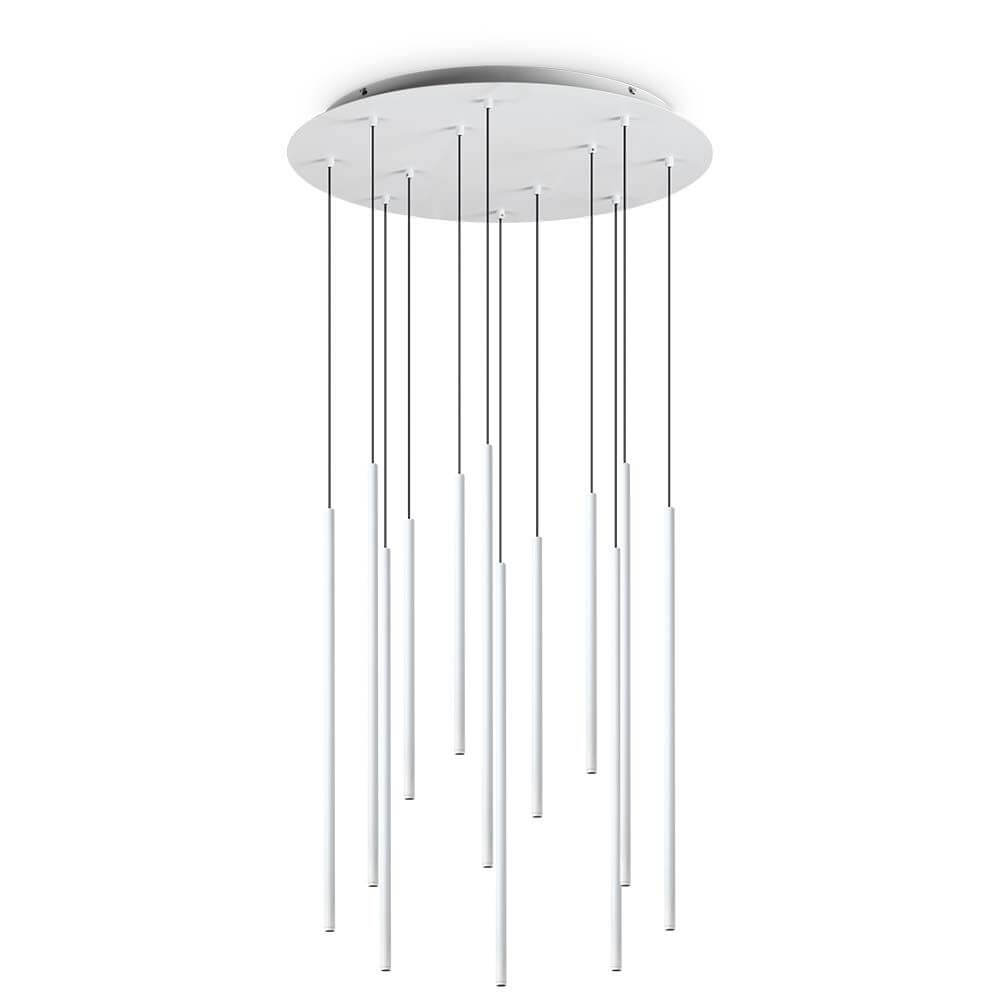 Filo LED Pendelleuchte Aufhängung mit modernen, schlichten Lichtstäben in glänzendem Design.
