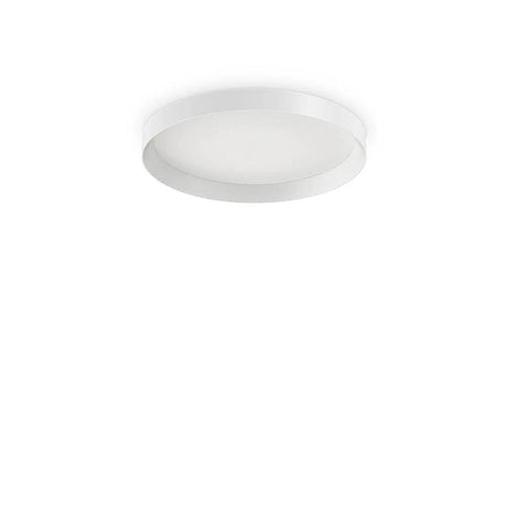 Fly LED Deckenleuchte Weiß, moderne runde Deckenlampe in elegantem Weiß, ideal für Wohnräume.