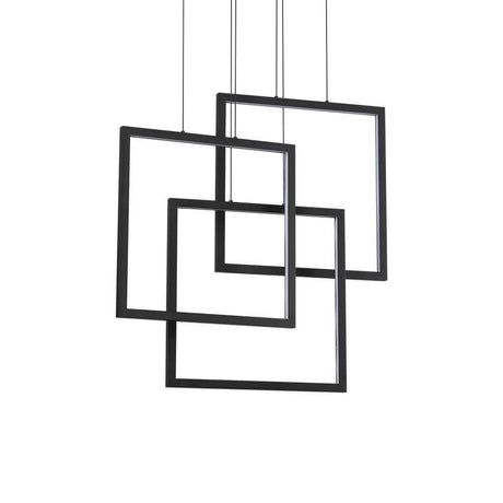 Frame LED Pendellampe Metall in modernem Design mit drei überlappenden Rahmen.