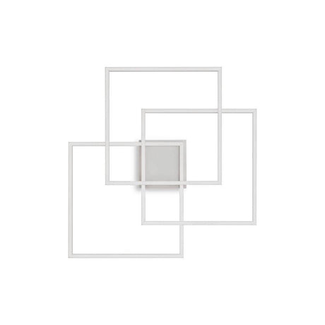 Applique et plafonnier Frame LED au design moderne avec cadres carrés en blanc.