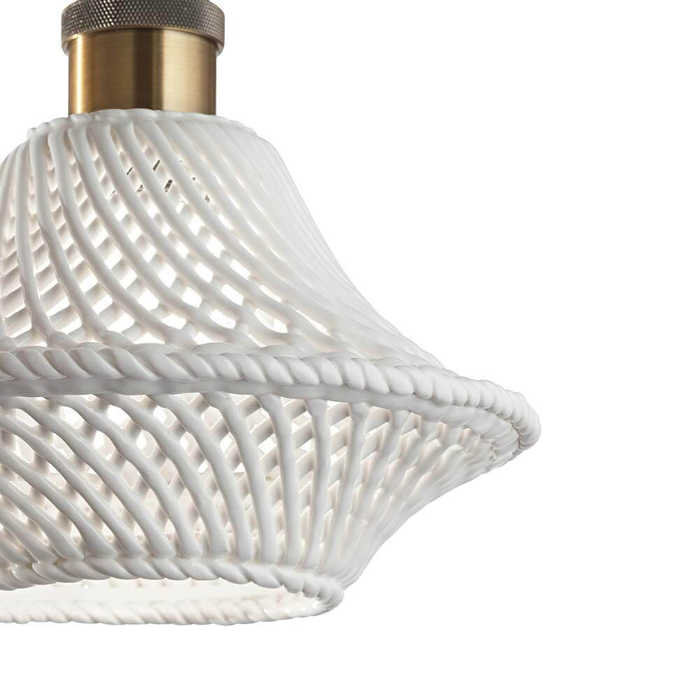 Hängelampe Luga Ø 23cm Weiß - stilvolle weiße Hängelampe mit einzigartigem Design und feiner Verarbeitung.