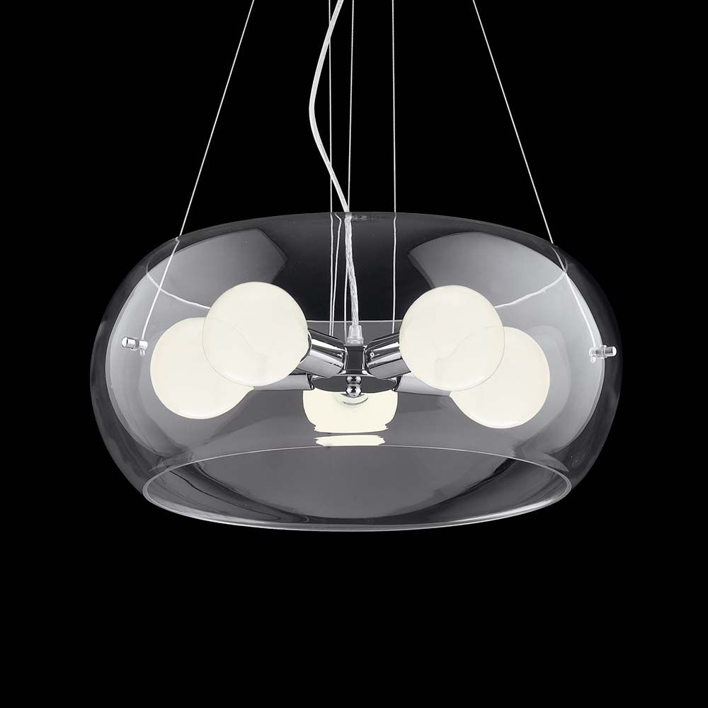 Hängeleuchte Audi-10 Sp5 Transparent in klarem Design mit vier stilvollen Lichtquellen.