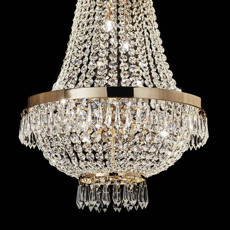 Hängeleuchte Caesar Sp9 Oro mit funkelnden Kristallen und elegantem Design.